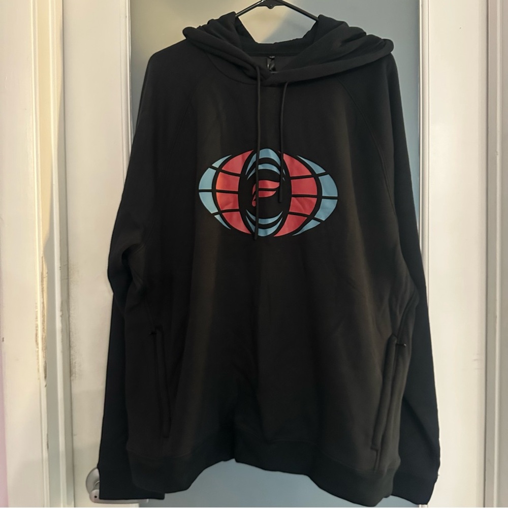 Fabletics Men’s Black Hoodie with Red/Blue Graphic